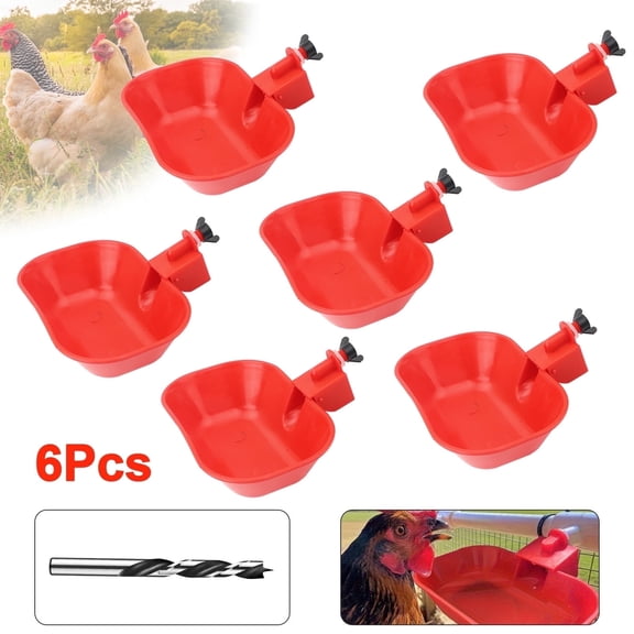 ACDANC 6pcs Chicken Drinker Cups, Large Automatic Poultry Water Dispenser for Hens and Ducks,automatic chicken waterer