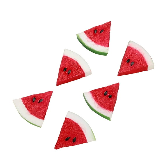 ACDANC 6pcs Watermelon Slices (Red),5*5cm Simulated Fruit Slices