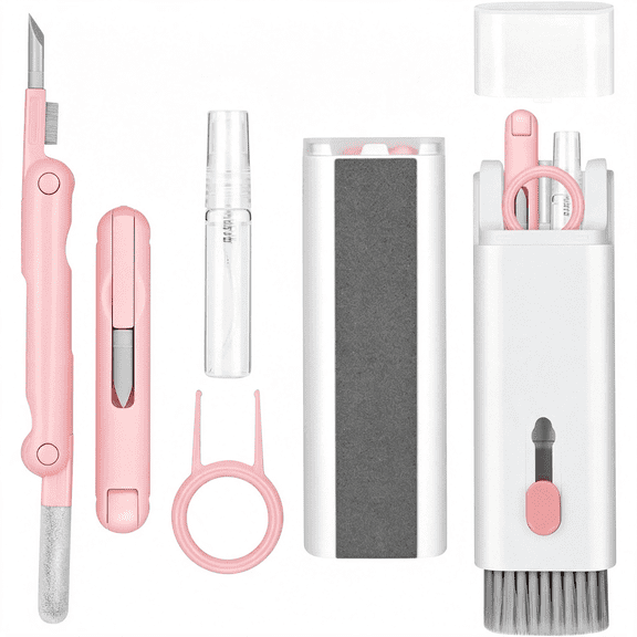 ACDANC 7-In-1 Electronic Cleaner Kit,Keyboard Cleaner,Laptop Cleaner Kit for Monitor,Cell Phone,Headset Laptop Camera Lens(Versatile Keyboard Cleaner Pink)