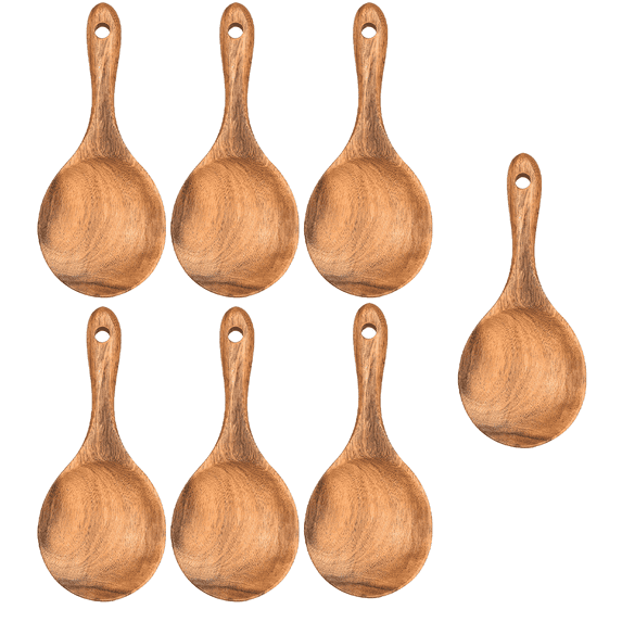 ACDANC 7 Pcs Soup Spoon Stir Soups and Sauces with Ease Using This Comfortable, Eco-Friendly Wooden Soup Spoon. Wooden Spoons for Cooking,7