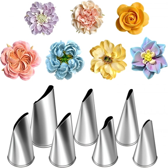 ACDANC 7 Pieces Cake Decorating Tips Set Cream Icing Piping Fondant Rose Nozzle Pastry Tools Fondant Decorating Tools
