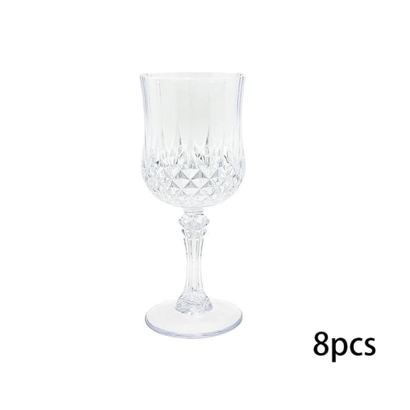 ACDANC 8 Oz Clear Plastic Wine Glasses,Crystal-Like Disposable Stemware,Wine Glasses for Friends,8 Count