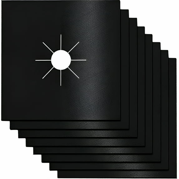 ACDANC 8 Pack Stove Burner Covers,Gas Stove Burner Liners,Non-Stick Reusable Gas Range Stove Top Covers for Kitchen,Cuttable,Easy to Clean Black