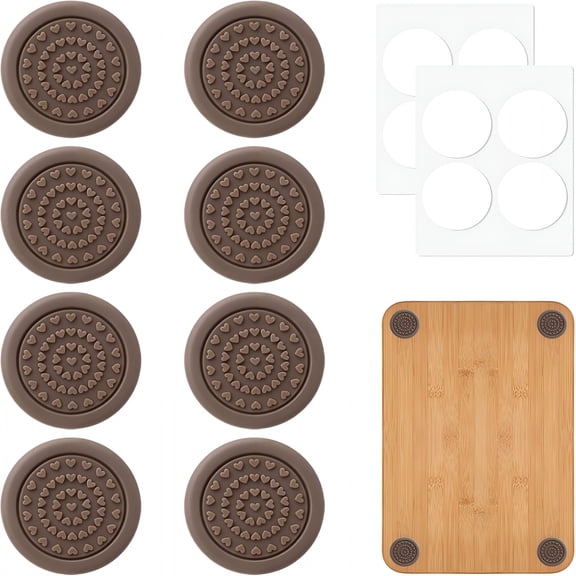 ACDANC 8 Pcs Anti Slip Cutting Board Pads,Self-Adhesive Silicone Feet,Waterproof,Shock-Absorbent,Noise Reducing for Cutting Board