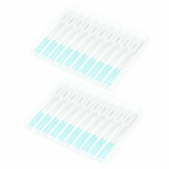 ACDANC 80 Pcs Gum Interdental Brush Floss for Braces Scissors Office Toothpick Toothpicks Massage Tools