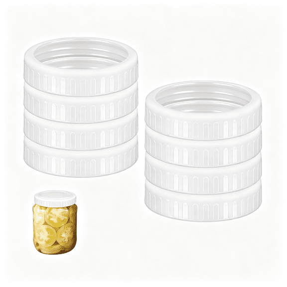 ACDANC 8Pcs Jar Rings,Plastic Wide Mouth Jar Screw Bands Replacement Reusable Canning Bands Ring Seals Compatible with Most Jars Lids Supplies