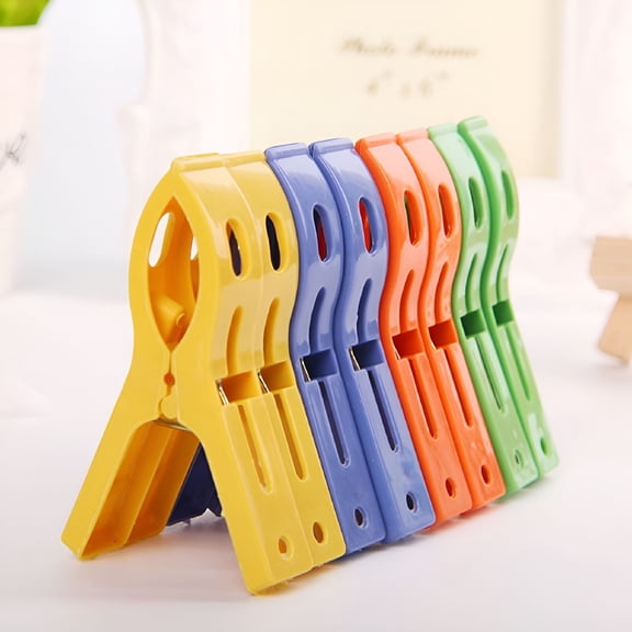 ACDANC 8Pcs Non-slip Clothes Drying Bath Towel Quilt Clamp Hanger Large Spring Clips Super Jumbo Plastic Clips for Keeping Towels Sheets Quilts Clothes from Blowing Away