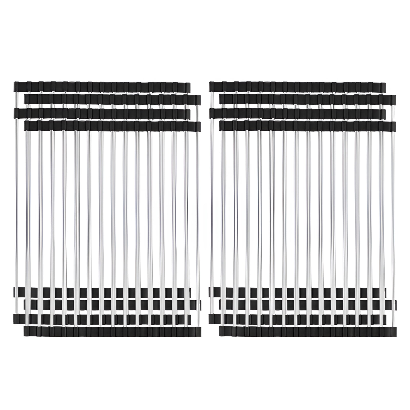 ACDANC 8Pcs Roll Up Dish Drying Rack,Dual Drainage & Organization Over ...