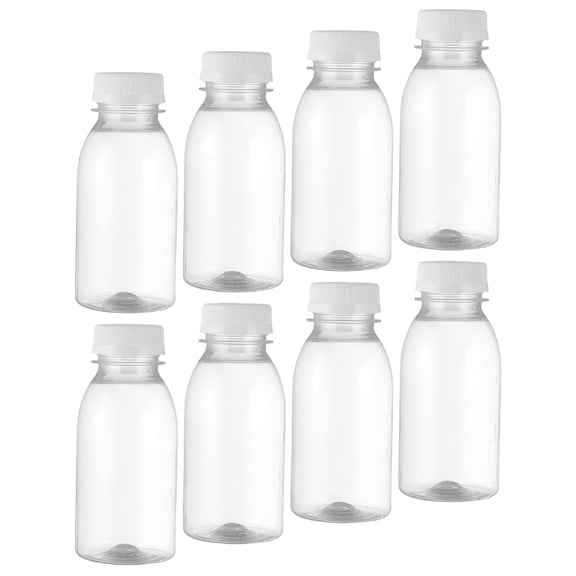 ACDANC 8pcs Empty Water Bottles Household Beverage Bottles Reusable Juice Containers with Lids 4.72x1.57x1.57in