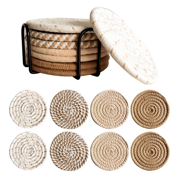 ACDANC 8pcs With Storage Rack 7.95 Inch Trivets For Hot Dishes Hot Pads For Kitchen Trivets For Hot Pots And Pans Heat Large For Kitchen Pot Holders Kitchen Decor For Table