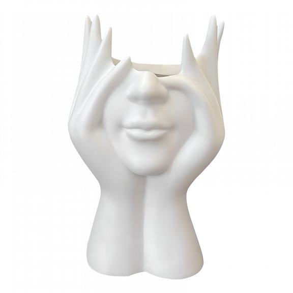 ACDANC Abstract Face Shape Makeup Brush Holder, Decorative Bathroom Dresser Desktop Storage Receiver