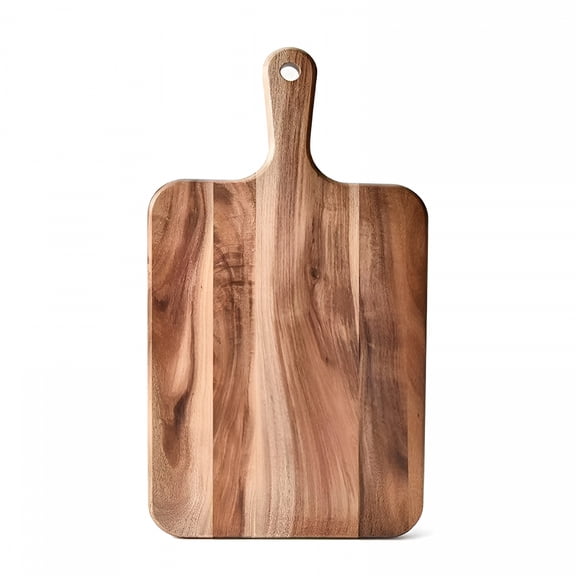 ACDANC Acacia Wood Cutting Board with Handle Wooden Chopping Board Paddle Round Cutting Boards for Kitchen Meat Bread Serving Board Charcuterie Boards Chopping Blocks Circular Circle Pizza Board