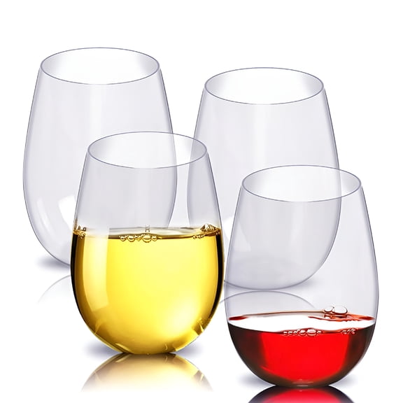 ACDANC Acrylic Clear Wine Glasses BPA-Free Plastic Glasses,Acrylic Wine Glasses Stemless,Dishwasher Safe,Unbreakable Outdoor Wine Glass,Plastic Martini Glasses