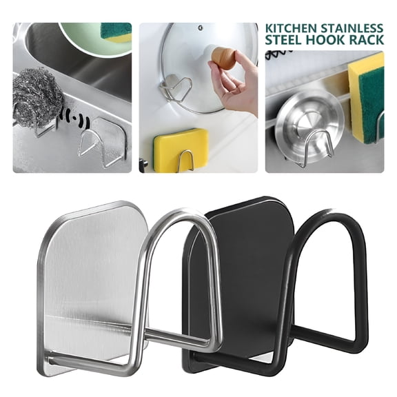 ACDANC Adhesive Sponge Holder for Kitchen,Strong Waterproof Stainless Steel Dish Sponge Holder,Quick Drying Sink Sponge Holder for Kitchen Sink,Brush,Pot Lid & Bathroom