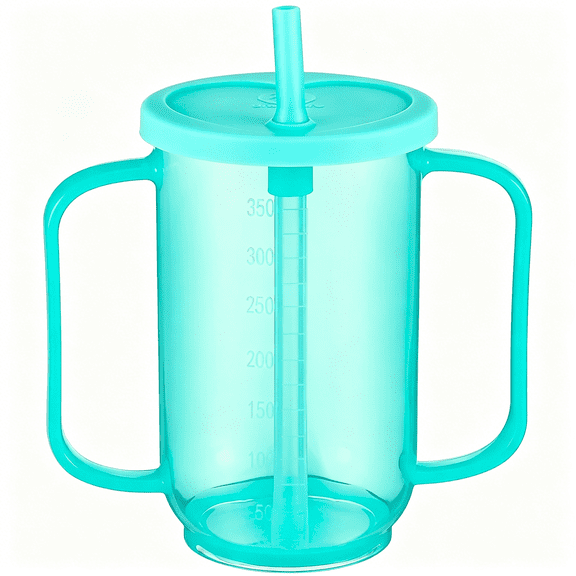 ACDANC Adult Sippy Cups for Elderly 12 Oz Straw Sippy Cups with 2 Handles No Spill for Adults Spill Proof Dysphagia Cup for Disabled Patients