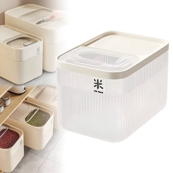 ACDANC Airtight Pet Food Storage Container with Measuring Cup  20L Dog Cat Food Bin Air Tight Dog Food Storage Container  Kitchen Rice Grain Storage Bucket (Transparent,20 Lbs)
