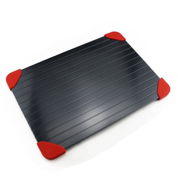 ACDANC Aluminum Microwave Defrosting Tray for Frozen Meat,14"" X 8"",Rubber Corner Design