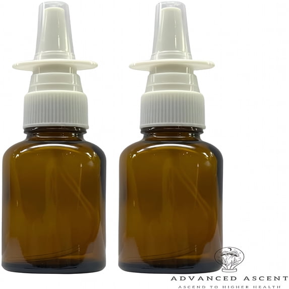 ACDANC Amber Glass 1 Oz Nasal Sprayer! Empty, Refillable, Travel Sized, Quality Glass for Saline Applications! (2 Pack)
