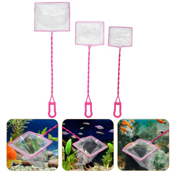 ACDANC Aquarium Accessories Fish Tank Fish Scoop Net Round Scoop 3pcs (4 inch + 5 inch + 6 inch 1pc each)