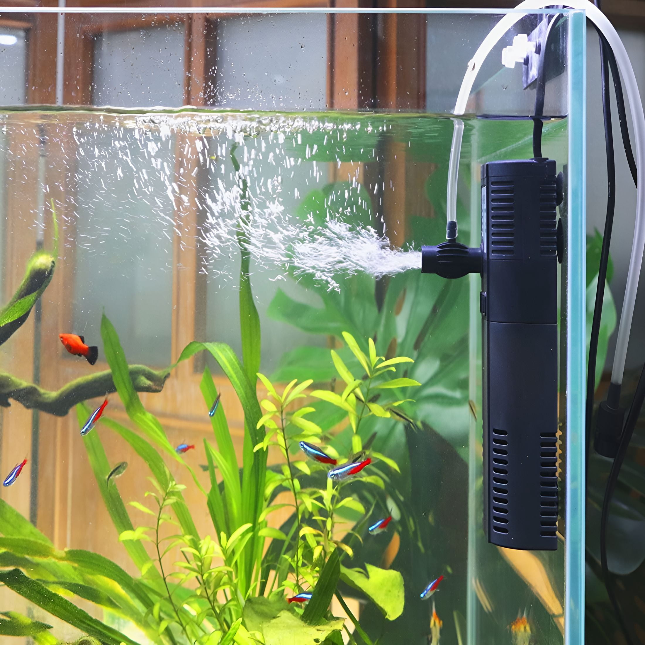 ACDANC Aquarium Filter Pump for 5 10 20 Gallon Tank Crystal 120GPH ...