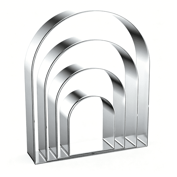 ACDANC Arch Cookie Cutter Set Large 5 Inch,4 Inch,3 Inch,2 Inch Arched Door Geometric Frame Plaque Cookie Cutters Shapes Molds Stainless Steel