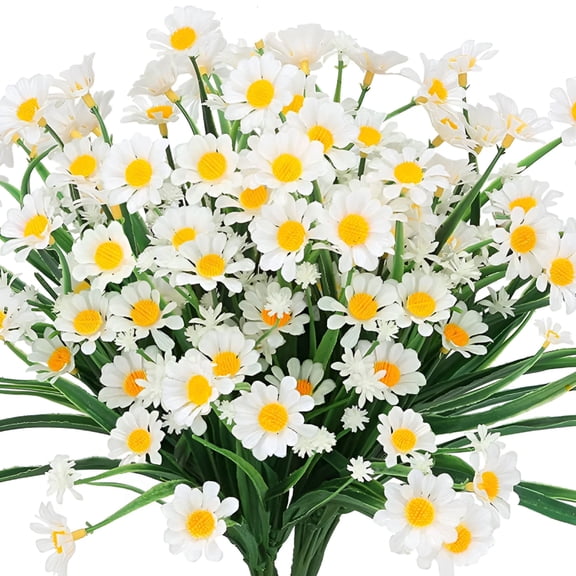 ACDANC Artificial Flowers,Artificial Daisies Faux Plants Flowers Outdoor Spring Summer Decoration,Fake Daisy Realistic UV Resistant for Outside Home Planter Porch Patio Yard Decor