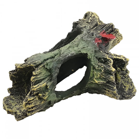 ACDANC Artificial Hollow Log Aquarium Decor, Non-Toxic Resin Fish Tank Ornament, Naturalistic Driftwood Habitat for Freshwater Aquatic Pets