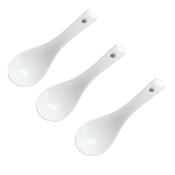 ACDANC Asian Soup Spoon Lead-Free Bone China Soup Spoon Smooth Ceramic Surface Ceramic Japanese Spoon