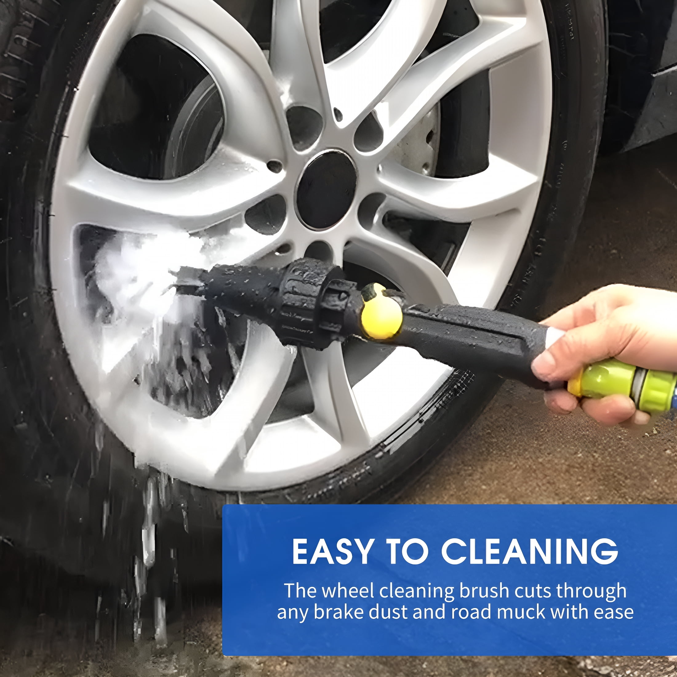 ACDANC Auto Cleaning Wheel Brush Car Detailing Spinning Brushes Rotary Cleaning Brush for Scrub Wash Tires Grills Bike Motorcycle Wheels
