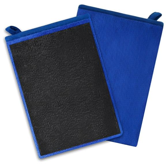 ACDANC Auto Detailing 2 Pack, Fine Grade Microfiber Car Clay Bar Mitt, Diy Detail Tool and Kit Car Detailing Alternative (Blue)