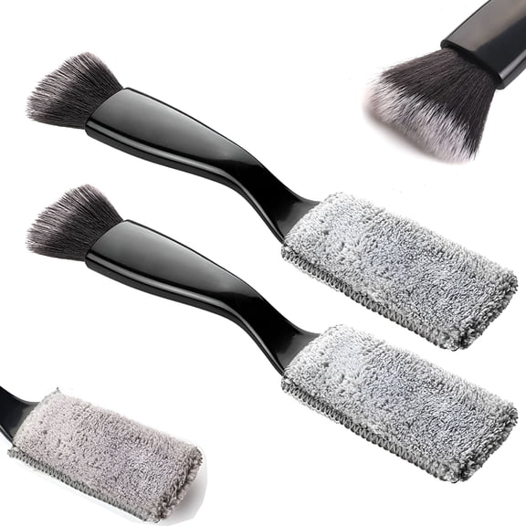 ACDANC Auto Interior Dust Brush 2Pcs Car Duster Interior,Mini Car Detailing Brushes,Double Head Brush for Car Cleaning,2 in 1 Car Detail Crevice Dust Brush,Auto Detail Microfiber Car Duster