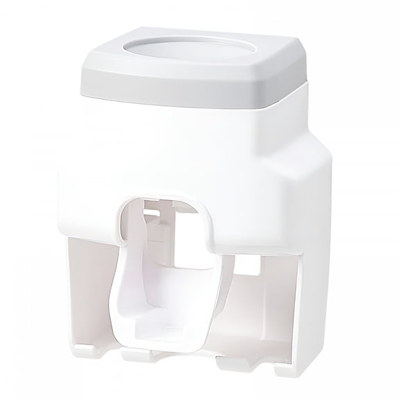 ACDANC Automatic Toothpaste Dispenser with 2 Toothbrush Holder Slots Hands Free Wall Mounted Toothpaste Squeezer Dispenser for Family Bathroom Sink