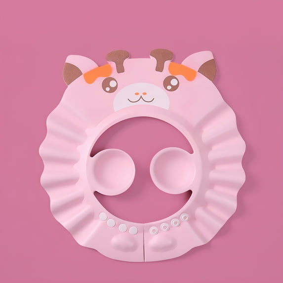 ACDANC Baby Bath Shampoo Cap Wash Shower Visor Hat Prevent Water from Entering The Eyes and Ears Adjustable Bathing Tub Head Hair Rinser Shield Protection for Kids and Toddlers (Pink)