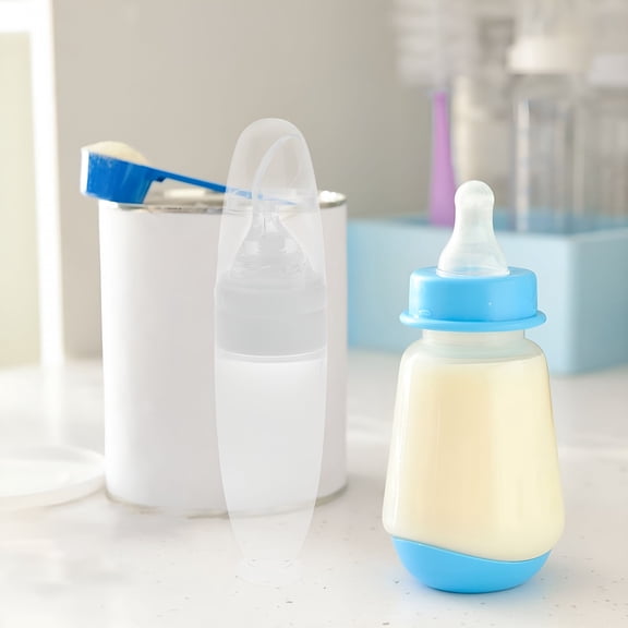 ACDANC Baby Food Feeder Bottle 1Set Squeezable Shape Easy Cleaning Infant Baby Food Storage