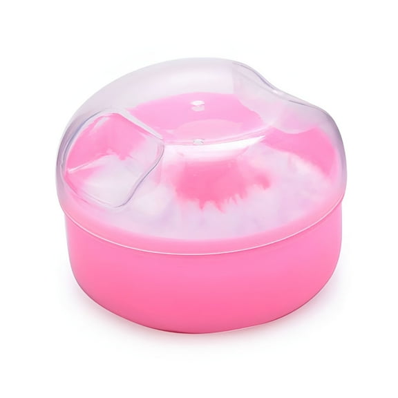 ACDANC Baby Powder Puff Box Body Talcum Powder Case Fluffy Body After-bath Powder Case Cosmetic Powder Puffs Baby Care Face/Body Powder Puff Container for Home Travel (Pink)