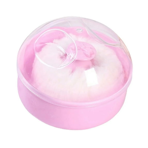 ACDANC Baby Powder Puff Box - Transparent Lid Talcum Powder Container with Soft Puff, 3.4 fl oz Compact Refillable Dispenser for Home & Travel Use, Child-Safe Plastic, For Adults & Kids