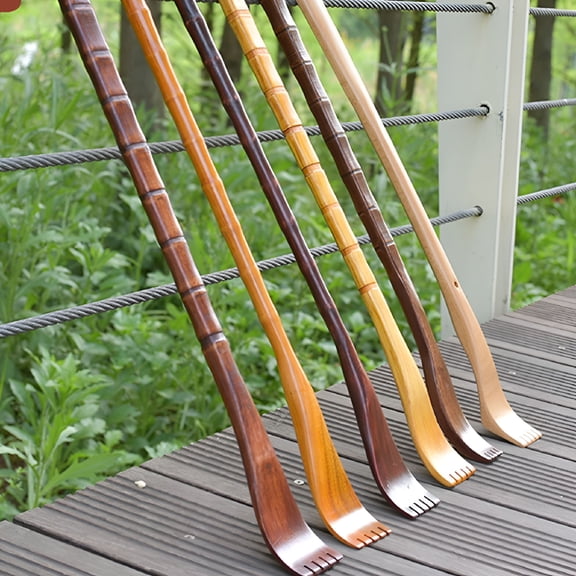 ACDANC Back Scratching Tool Wooden Back Scratcher Creative Claw Scratcher Khaki (Round Shape)