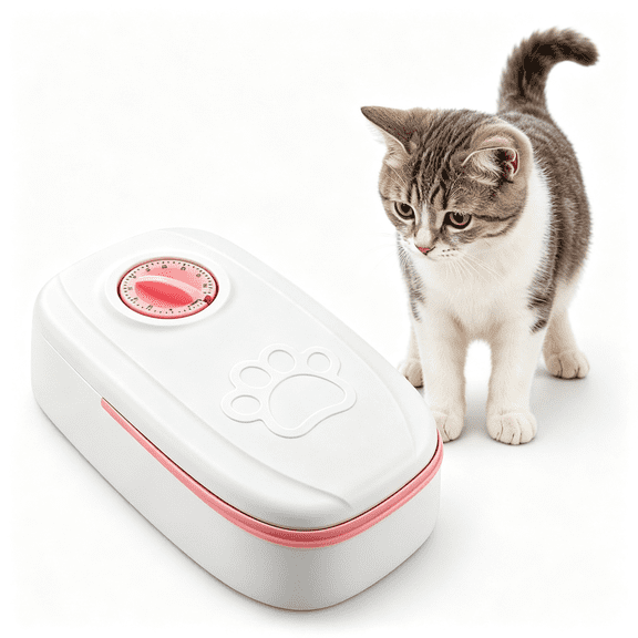 ACDANC Back to Basics: Mechanical Rotary Timer Feeder,No Batteries for Programming (1 Aa for Power),Ultra-Reliable Cat Feeder.