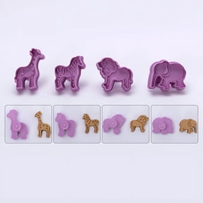 ACDANC Baking Animal Cracker Cookie Cutters,Set of 4,Spring-Action Embossing Cutters for Cookies,Fondant,And Pastry Dough