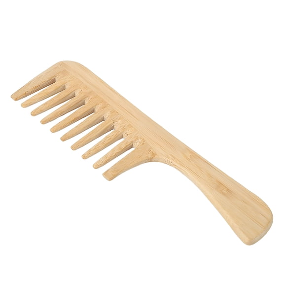 ACDANC Bamboo Wide Tooth Comb with Handle Large Tooth Anti Static Curly Hair Shampoo Detangling Hair Comb