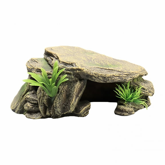 ACDANC Basking Reptile Aquarium Ornament Fish Tank Rocks Platform Turtle Dragon Bearded Landscaping Turtles Resin Decoration Turtle Basking Platform
