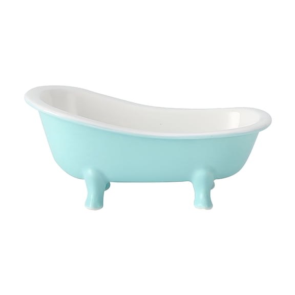 ACDANC Bathtub Soap Dish,Mini Bathtub Soap Dish Ceramics Small Planter Makeup Organizer Hamster Bathtub Cute Bar Soap Tray Relax Habitat House for Hamster Food Bowl for Guinea Pigs