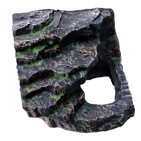ACDANC Bearded Dragon Tank Accessories Turtles Basking Reptile Cave Decorative Resin Reptile Rock Hideout Gecko Tank Accessories
