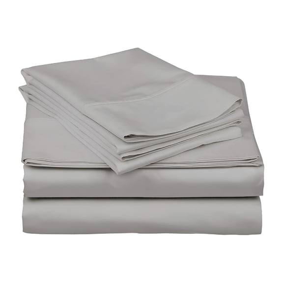 ACDANC Bed Sheets Set - 800 Thread Count 100% Egyptian Cotton Sheets - 4 Piece Sheet Set Fits Mattress Upto 24" Deep Pocket Sateen Weave for Soft Fitted Sheet - Silver Solid King Size