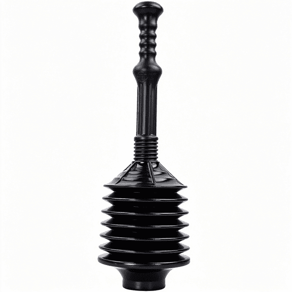 ACDANC Bellows Accordion Toilet Plunger, High Pressure Thrust Plunge Removes Clogs from Bathroom Toilets, All Purpose Plungers for Bathrooms, Black