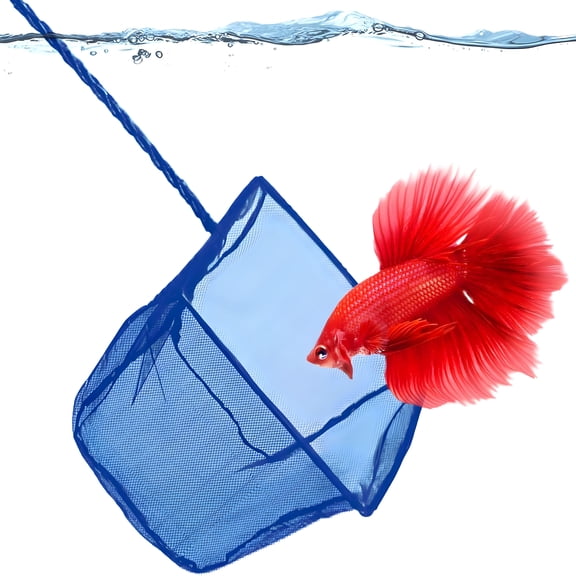 ACDANC Betta Fish Net, Secure Delicate Fin, 5x4 Inches with 11 Inches Handle, Extra Soft Nylon Net, Easy Routine Aquarium Tank Maintenance, Fish Tank Supplies