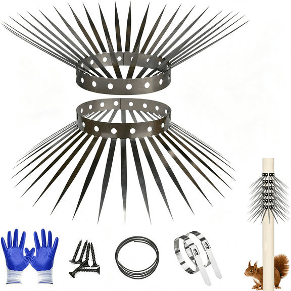 ACDANC Bird Spikes,Squirrel Spikes and Squirrel Baffles Keep Raccoons,Cats and Snakes Away from Gardens,Fences and Climbing Bird Feeder Poles. Humane Bird Spikes for Outside (40 Inches)