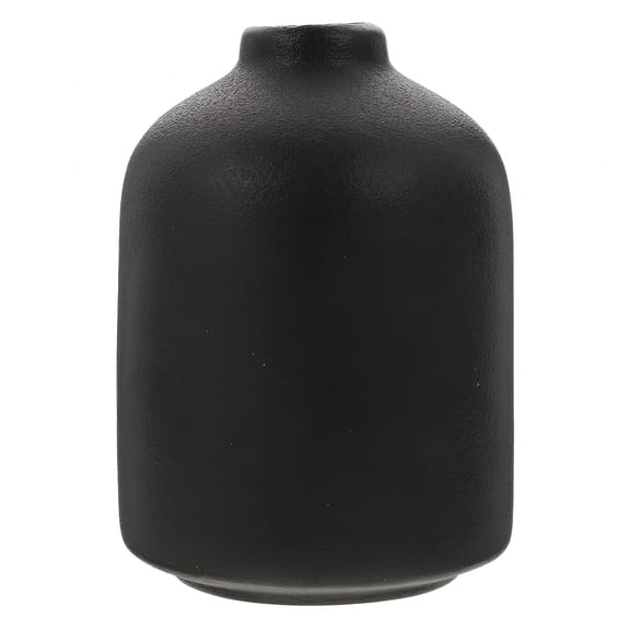 ACDANC Black Ceramic Flower Vase, Nordic Minimalist Desktop Plant Pot, Frosted Matte Finish Centerpiece for Home Office Living Room, Floral Arrangement Decor