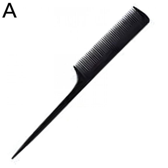 ACDANC Black Fine Tooth Comb Metal Pin Anti Static Rat Tail Brushes Comb