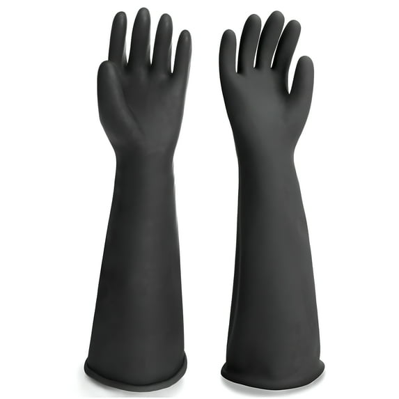 ACDANC 2026 New Black Rubber Gloves Extra Large 22" Long Reusable Dishwashing Household Cleaning Work Heavy Duty Industrial Rubber Gloves Cleaning Gloves